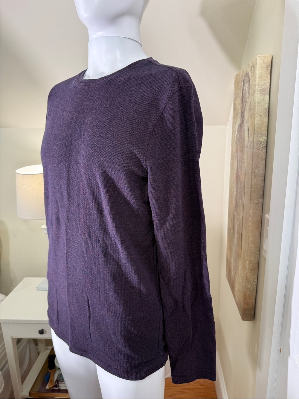 Banana Republic Purple Crewneck Sweater Large Cotton Blend Lightweight